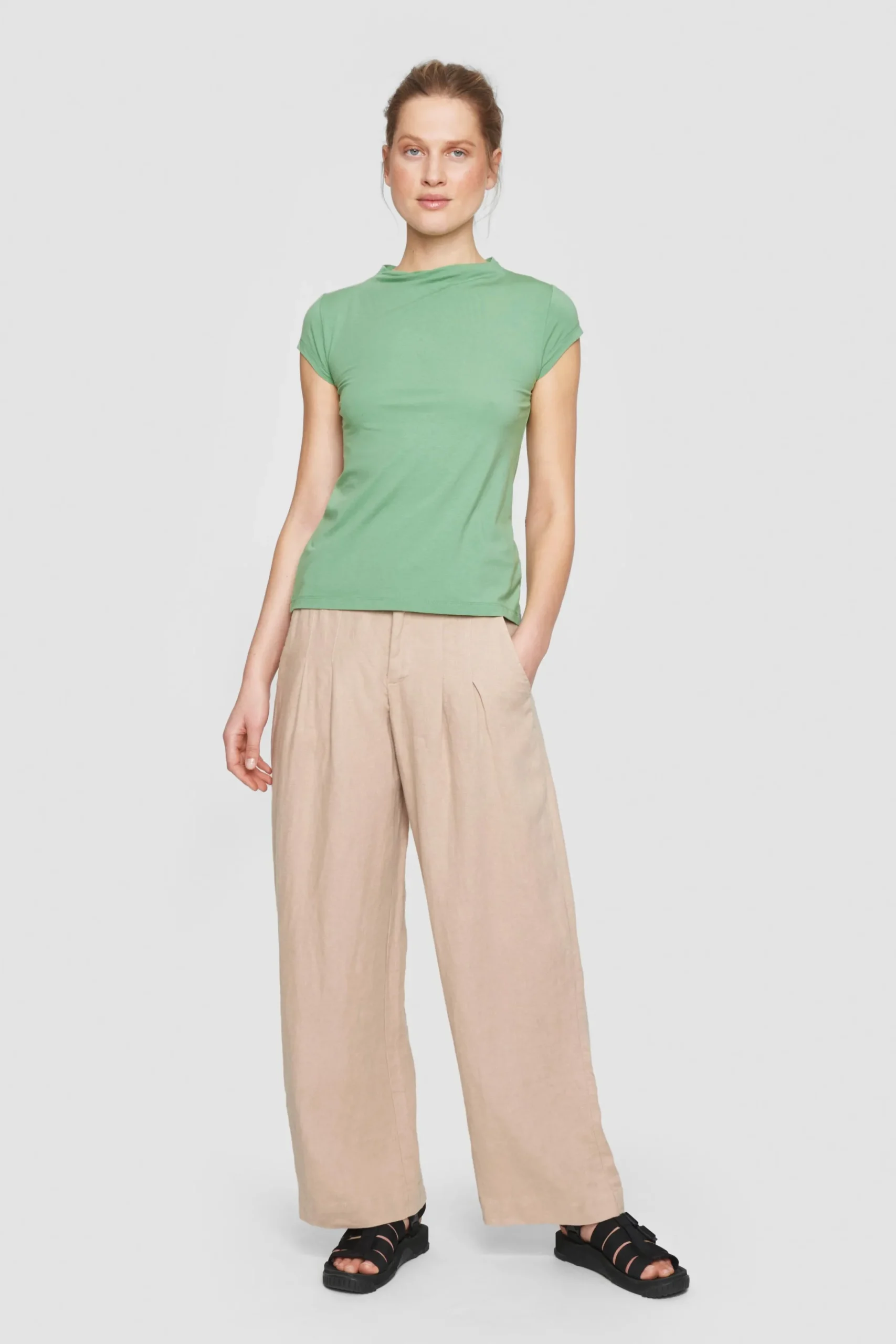 Atlas Jersey Kortaermet Bluse