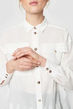 Blur Cotton Skjorte Med Krave