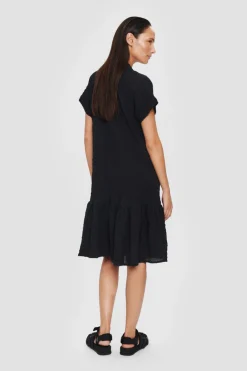 Crinckle Check Flaese Kjole