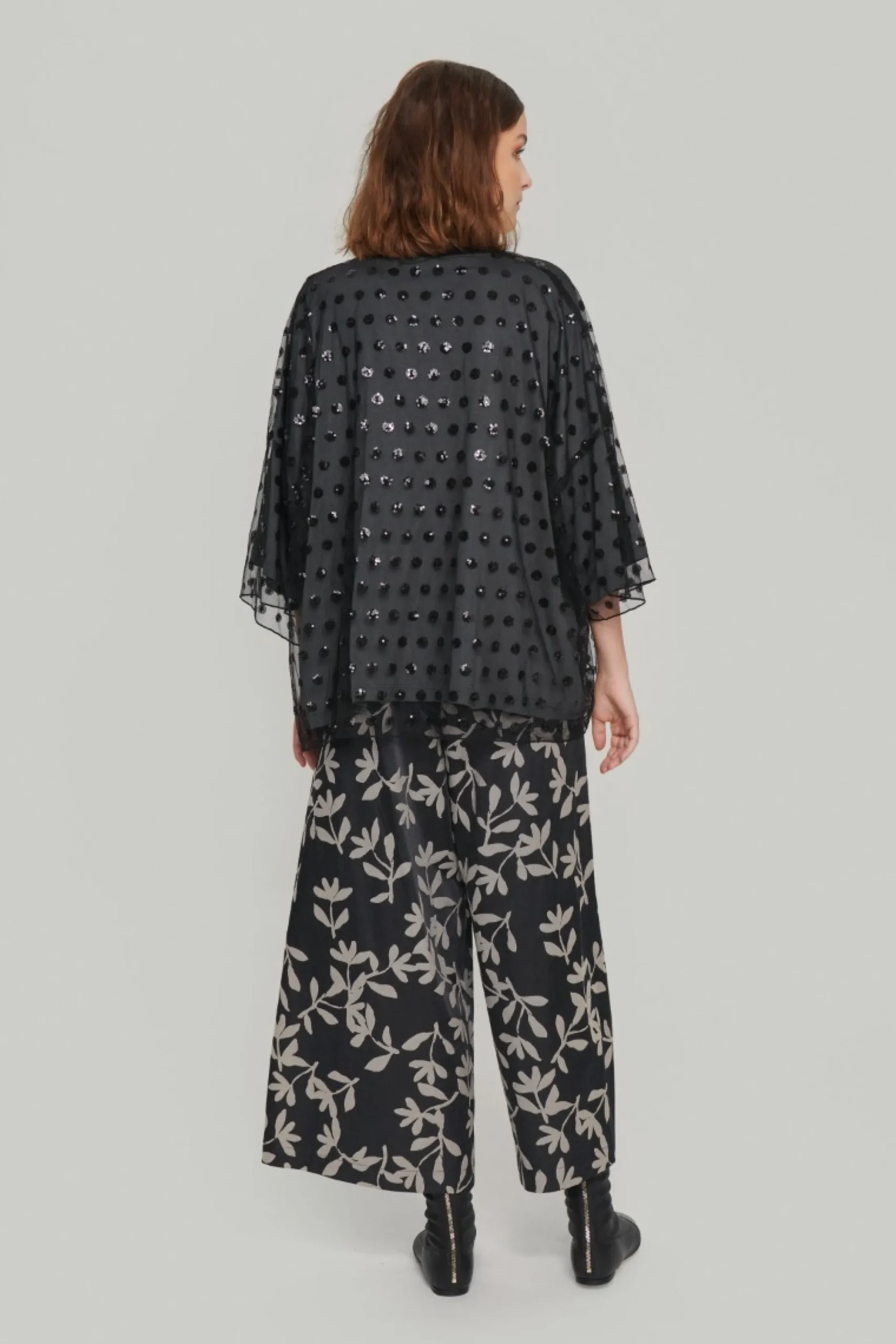 Embroidery Mesh Bluse