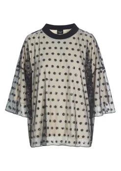 Embroidery Mesh Bluse