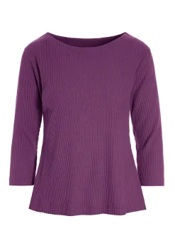 Globe Rib Bluse Med 3/4 Aerme