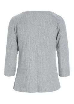 Globe Rib Bluse Med 3/4 Aerme