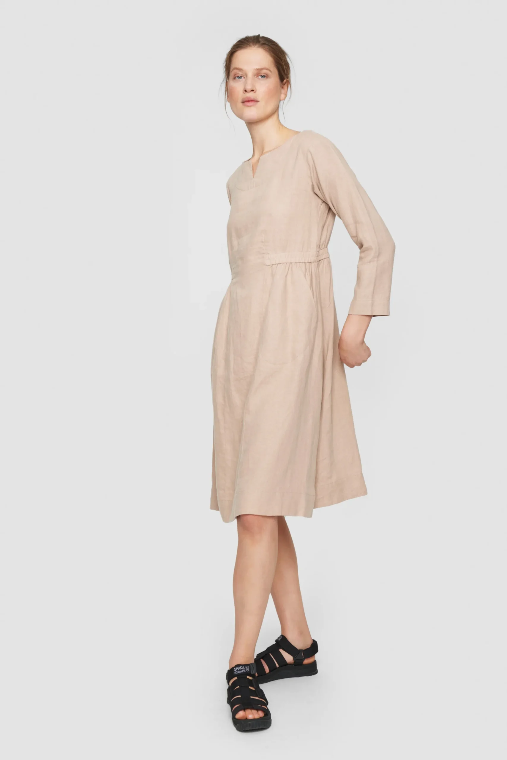 Lazy Linen Kjole Med Elastik