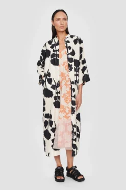 Peony & Waves Kjole Med Knapper